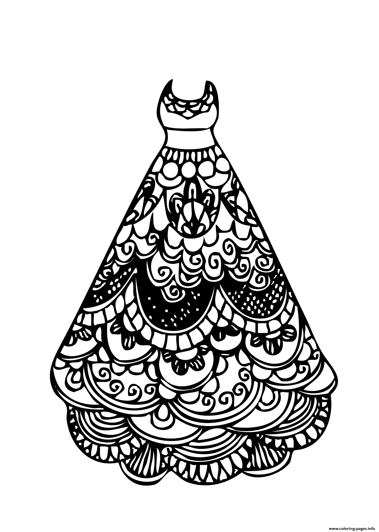 34 Flower Dress Coloring Pages Printable 5