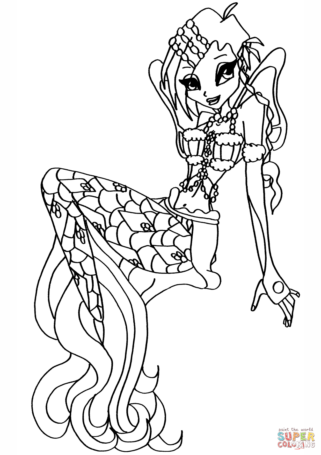 magical winx mermaid coloring pages printable jpg