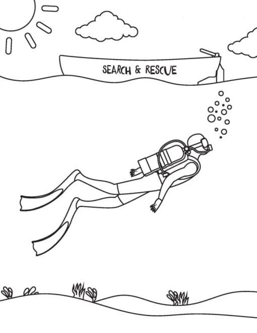 scuba diving coloring pages printable jpg