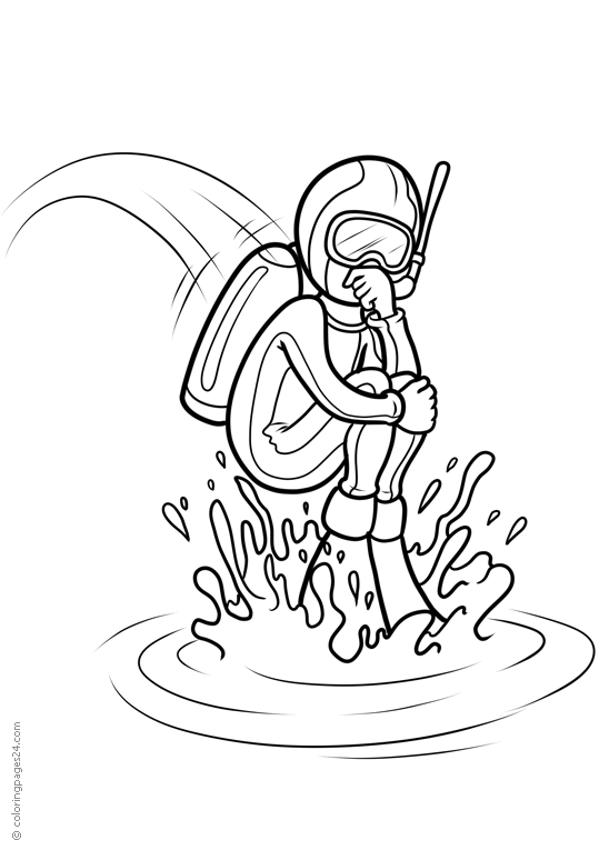 34 Scuba Diving Coloring Pages Printable 13