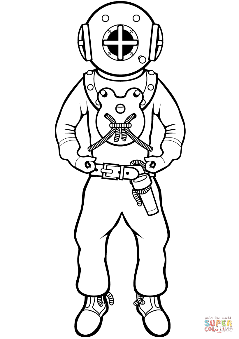 scuba diving coloring pages printable jpg