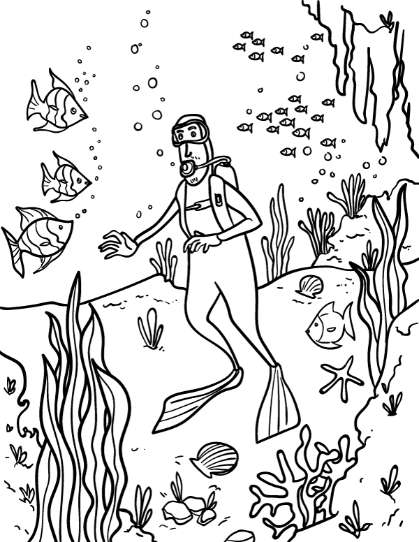 34 Scuba Diving Coloring Pages Printable 26