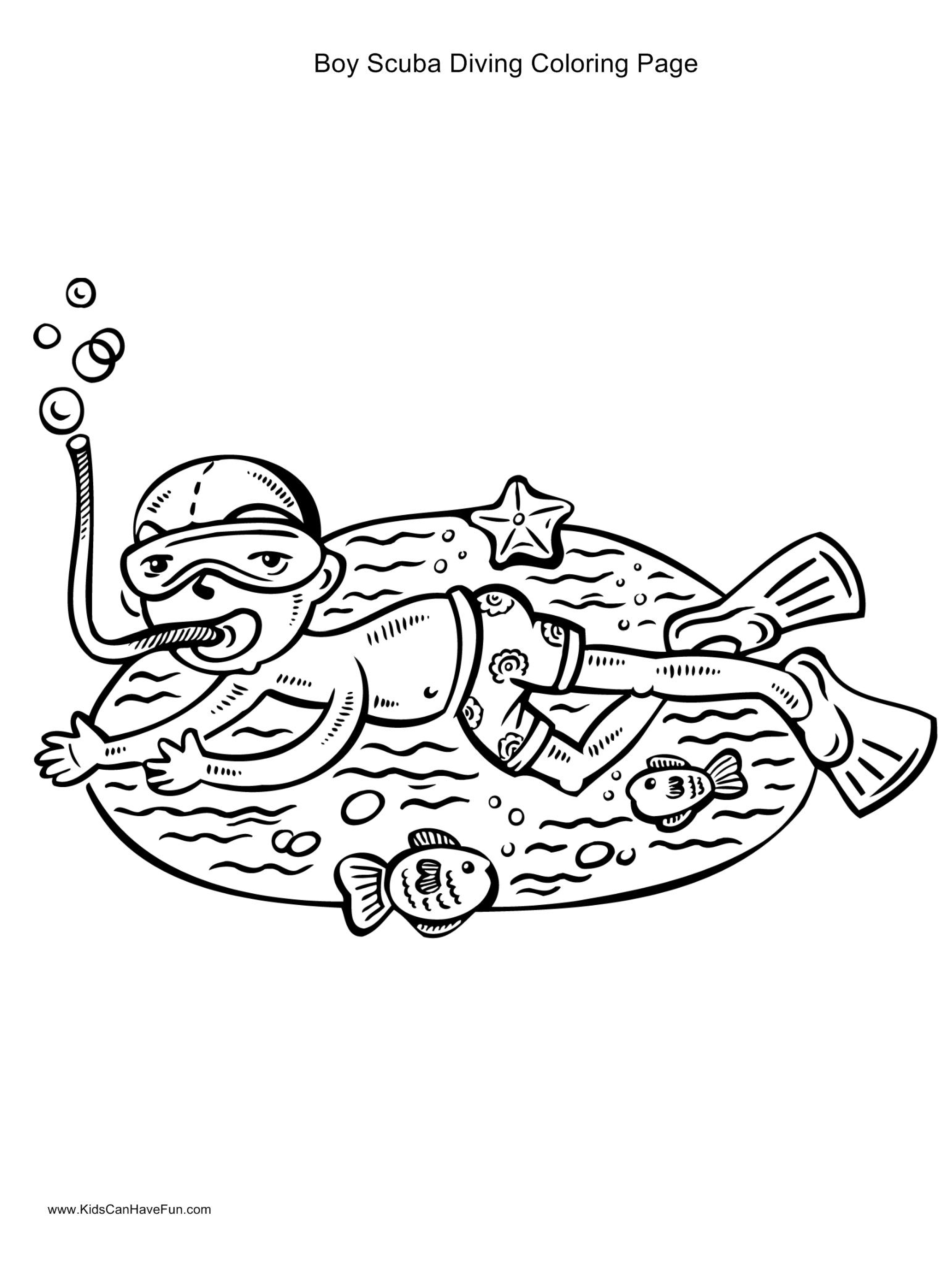 scuba diving coloring pages printable jpg