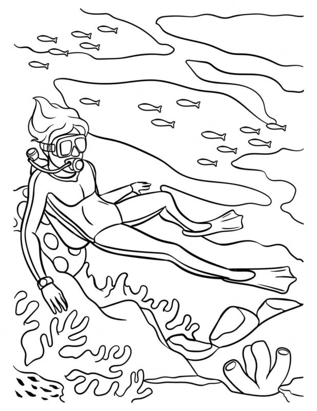 34 Scuba Diving Coloring Pages Printable 30