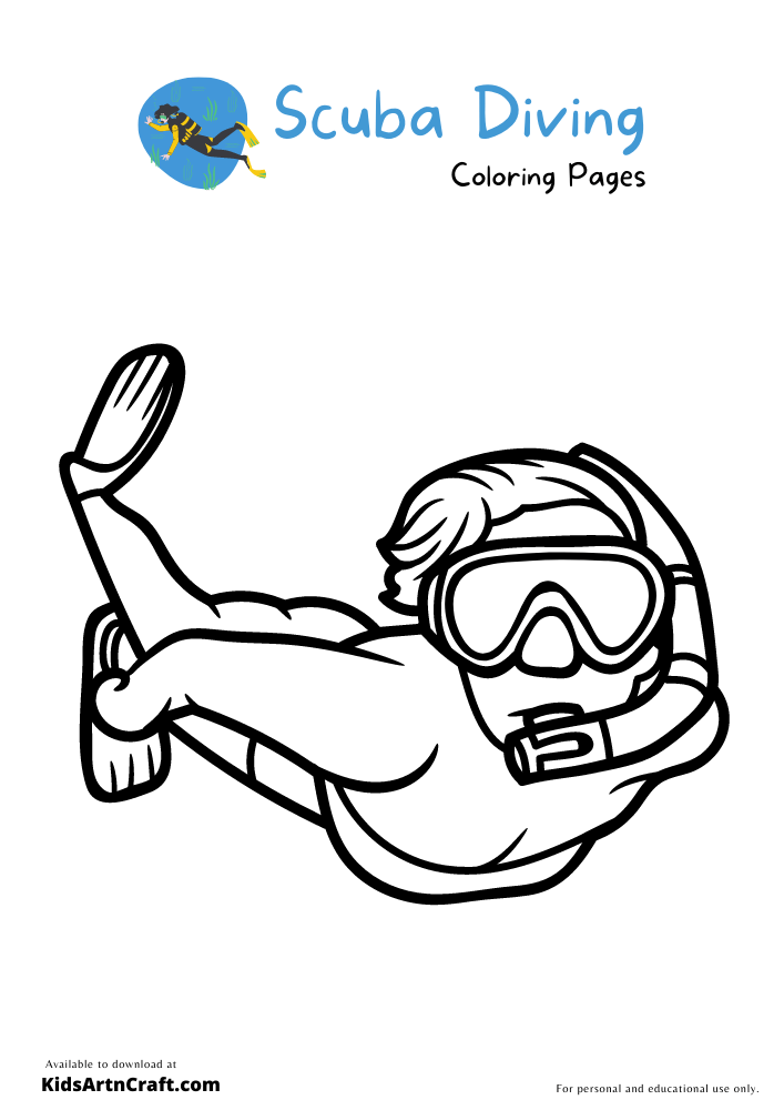 34 Scuba Diving Coloring Pages Printable 34