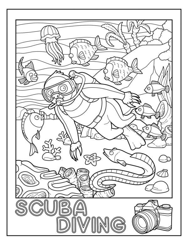 scuba diving coloring pages printable jpg