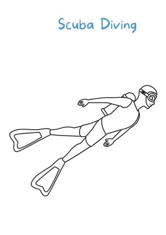 scuba diving coloring pages printable jpg