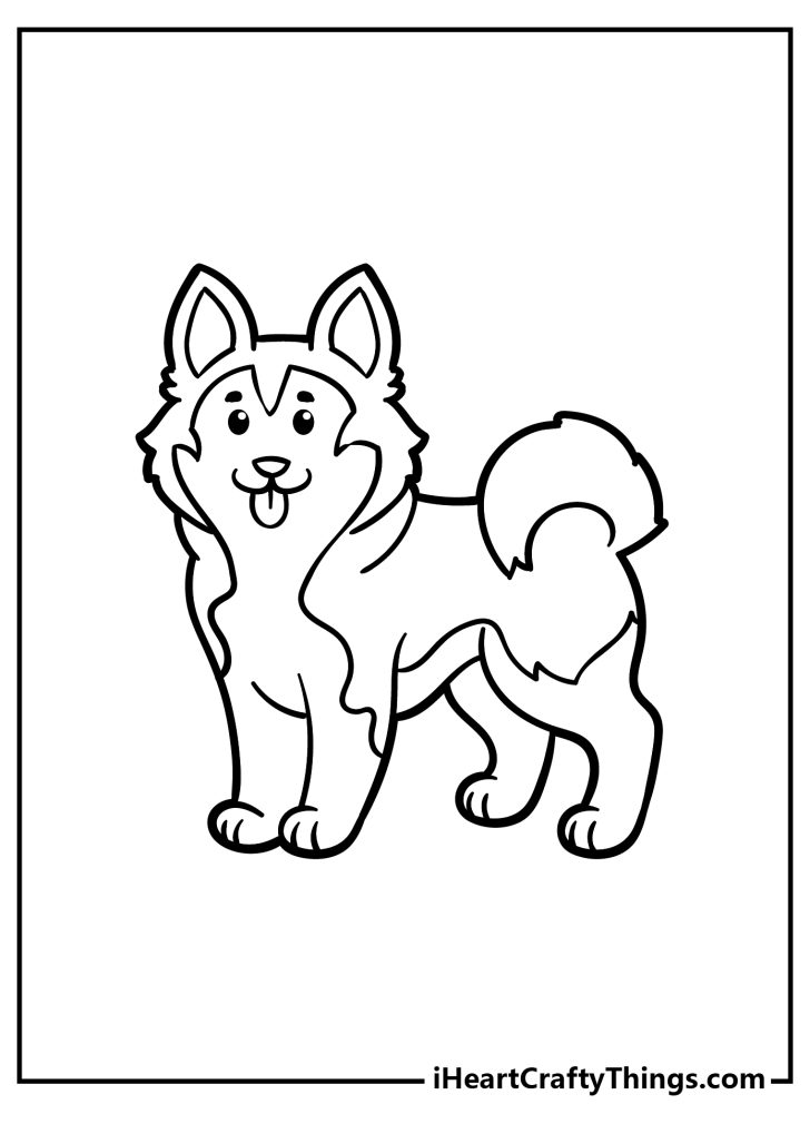 35 Friendly Husky Coloring Pages Printable 1