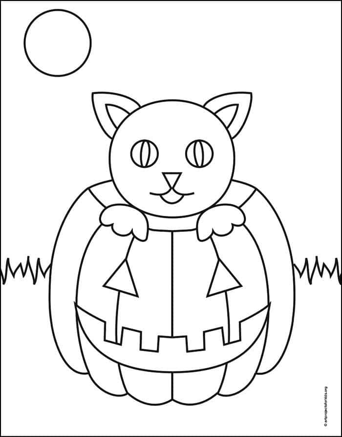 35 Spooky Halloween Cat Coloring Pages Printable 17