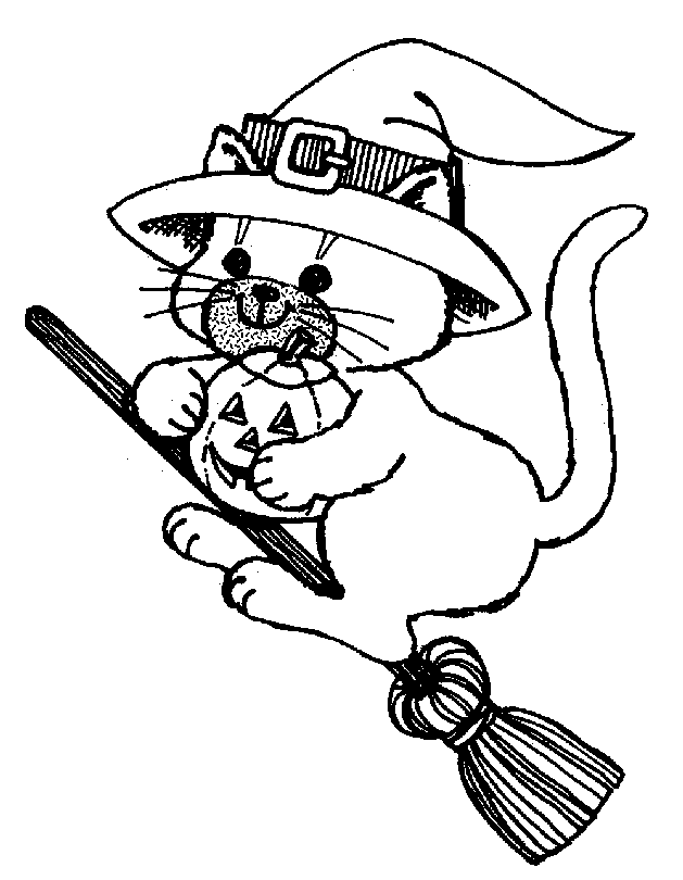 35 Spooky Halloween Cat Coloring Pages Printable 30