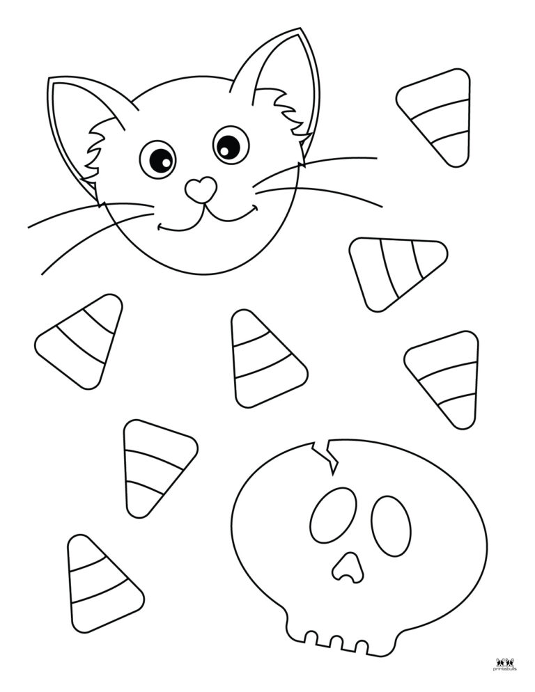 35 Spooky Halloween Cat Coloring Pages Printable 6