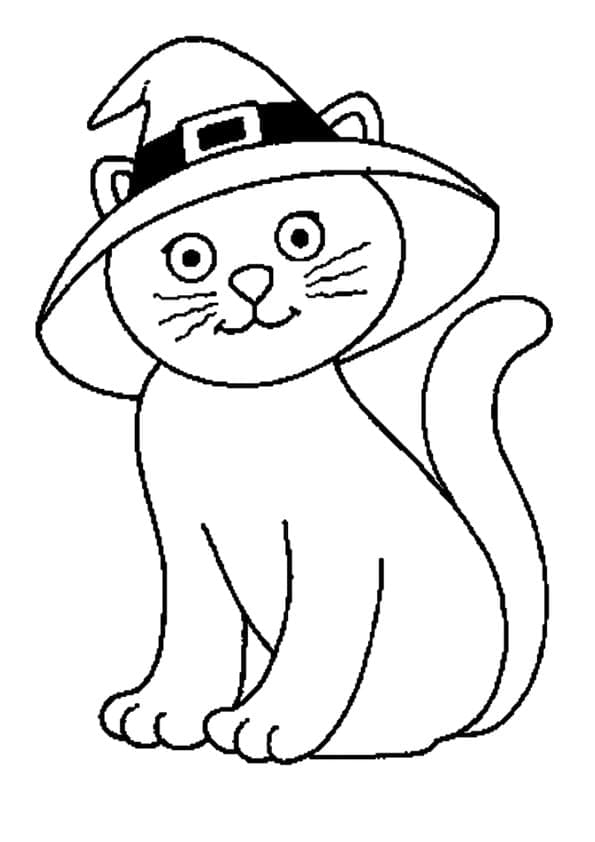 35 Spooky Halloween Cat Coloring Pages Printable 9