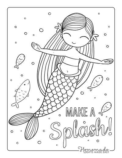 36 Creative Mermaid Clipart Black and White Coloring Pages Printable 6