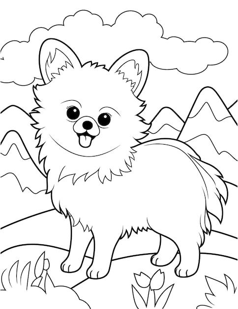 cute pomeranian coloring pages printable jpg