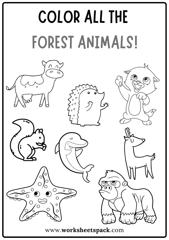 37 Whimsical Forest Animal Coloring Pages Printable 18