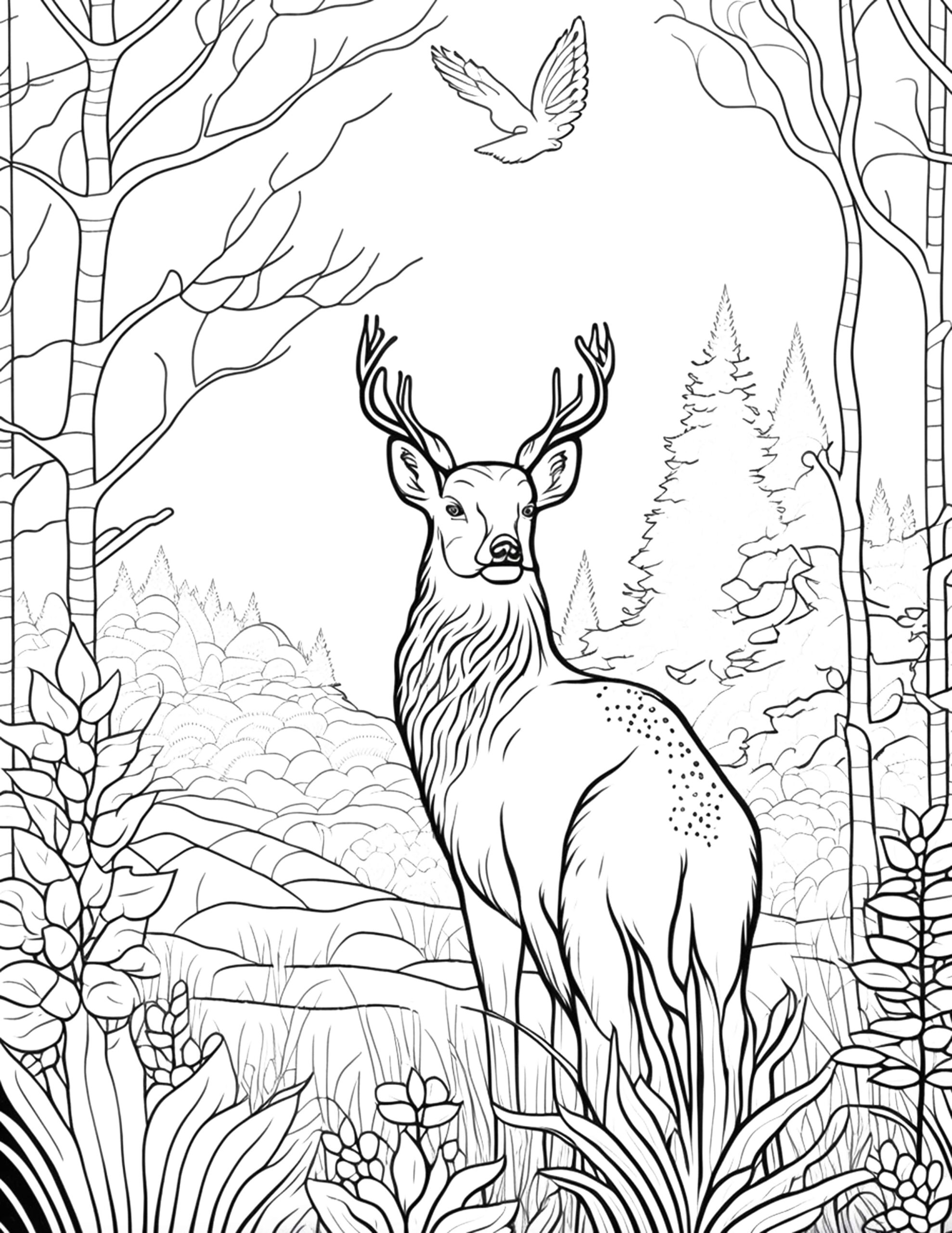 37 Whimsical Forest Animal Coloring Pages Printable 26