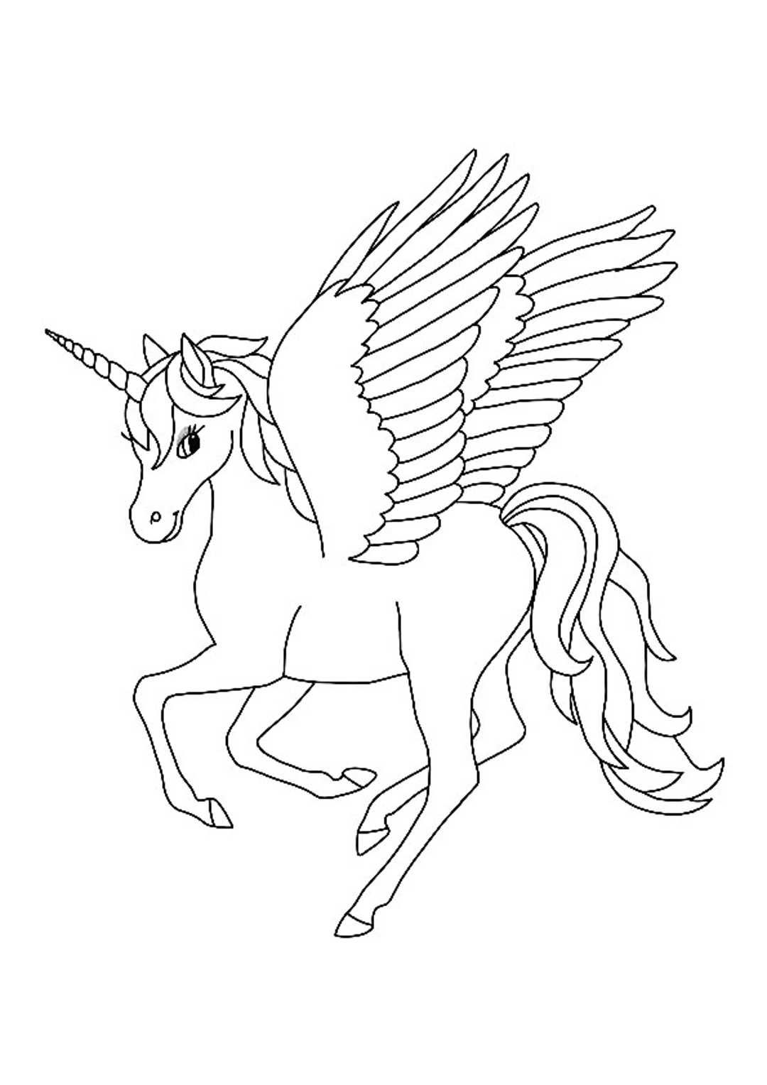 beautiful flying unicorn coloring page printable jpg