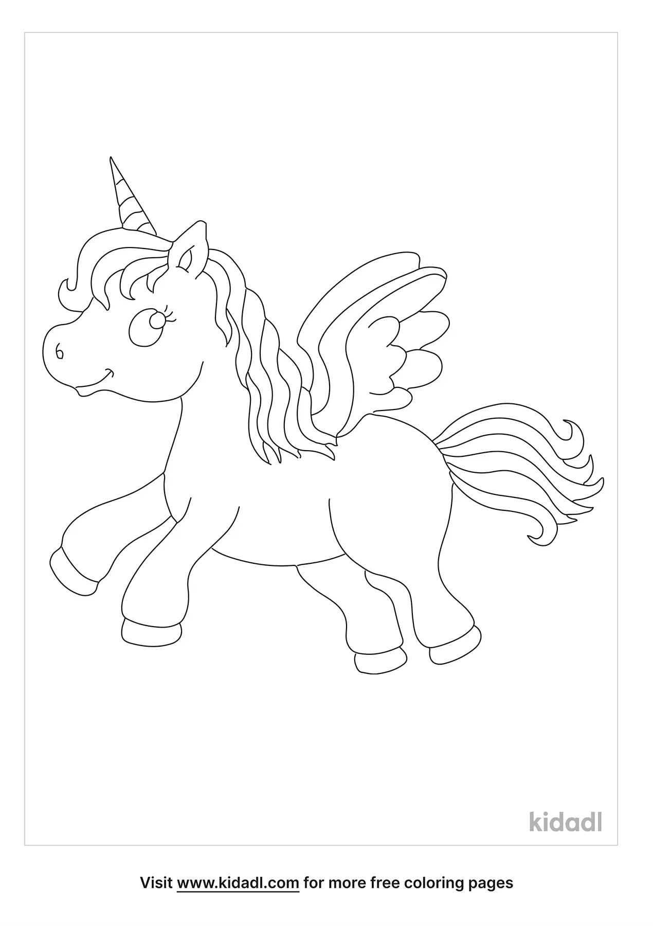 beautiful flying unicorn coloring page printable jpg