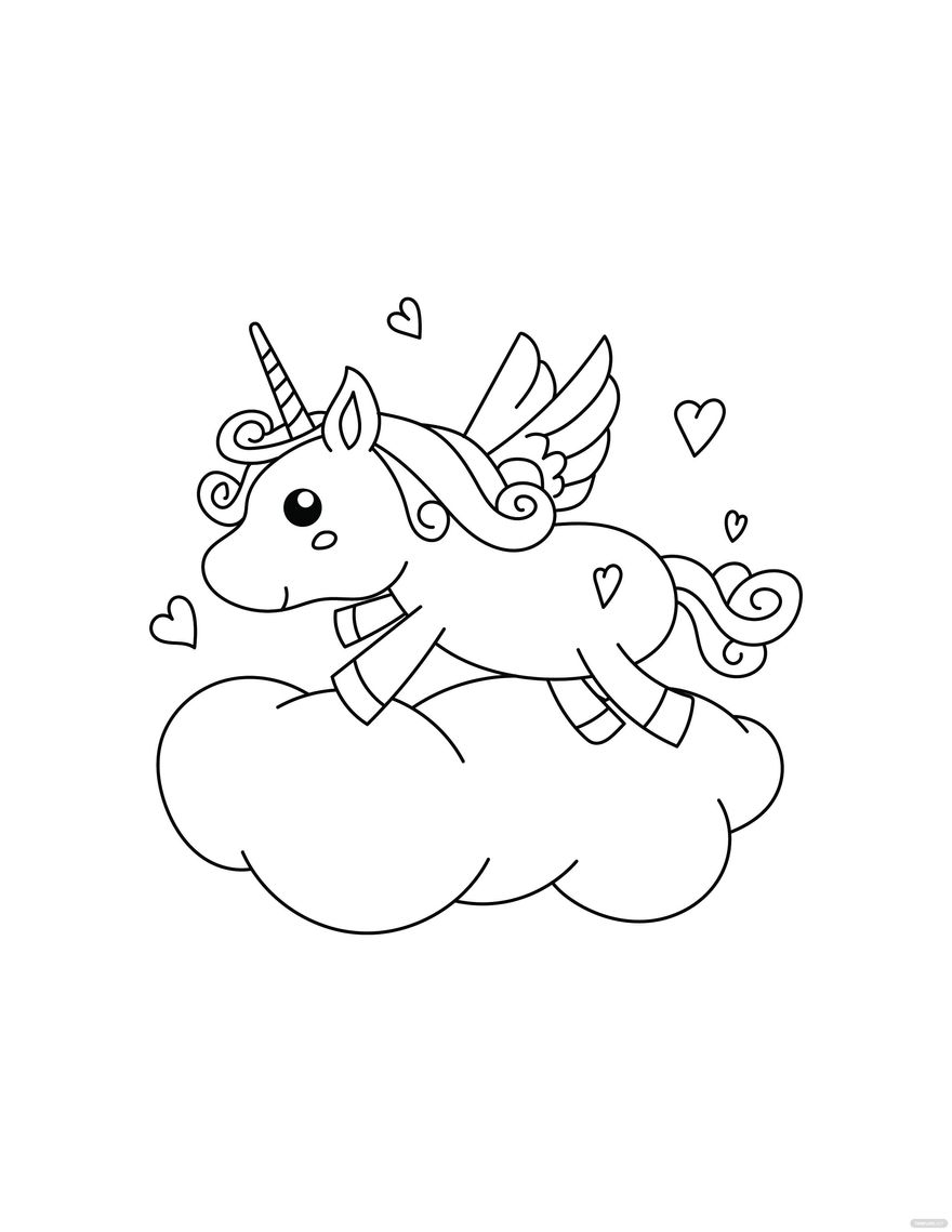 38 Beautiful Flying Unicorn Coloring Page Printable 31