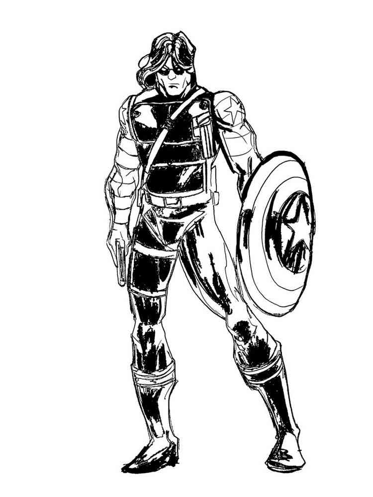 38 Bold Winter Soldier Coloring Pages Printable 7