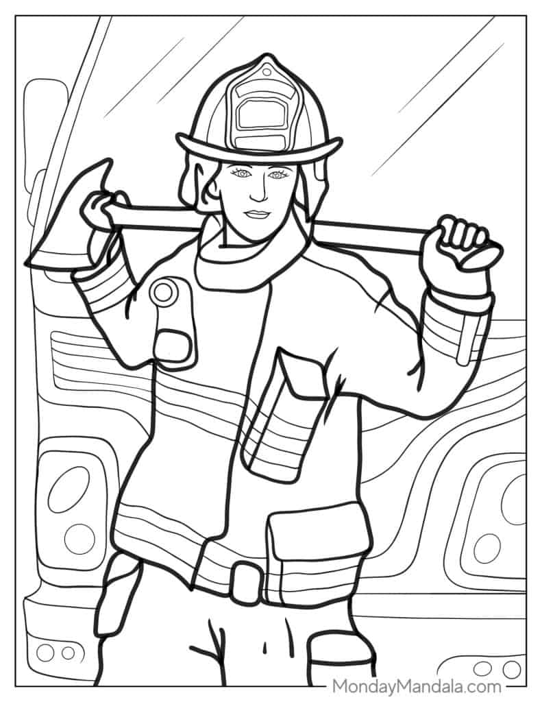 38 Busy Fire Station Coloring Page Printable 34