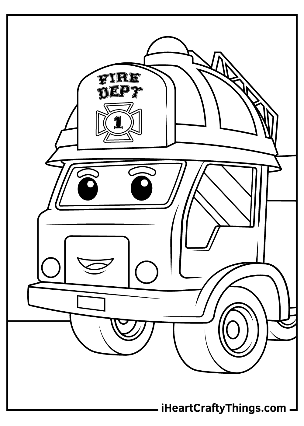 busy fire station coloring page printable jpg