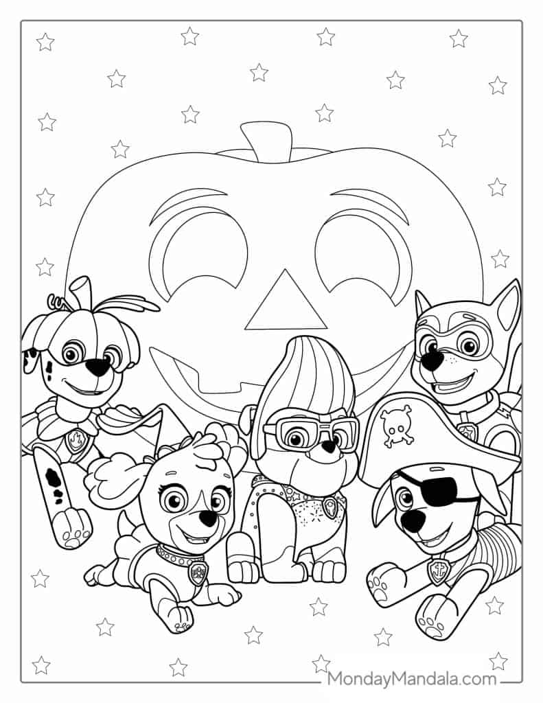 paw patrol halloween coloring pages printable jpg