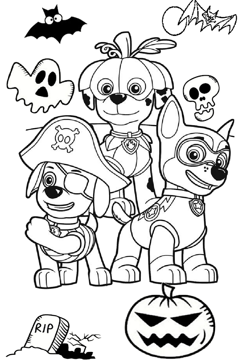 38 Paw Patrol Halloween Coloring Pages Printable 26