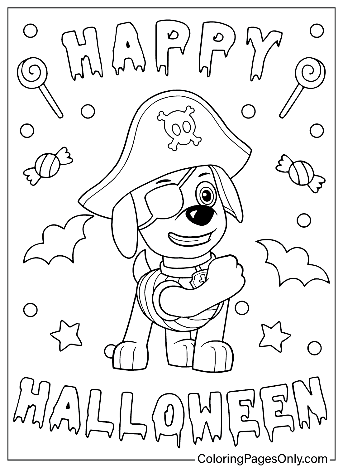 38 Paw Patrol Halloween Coloring Pages Printable 4