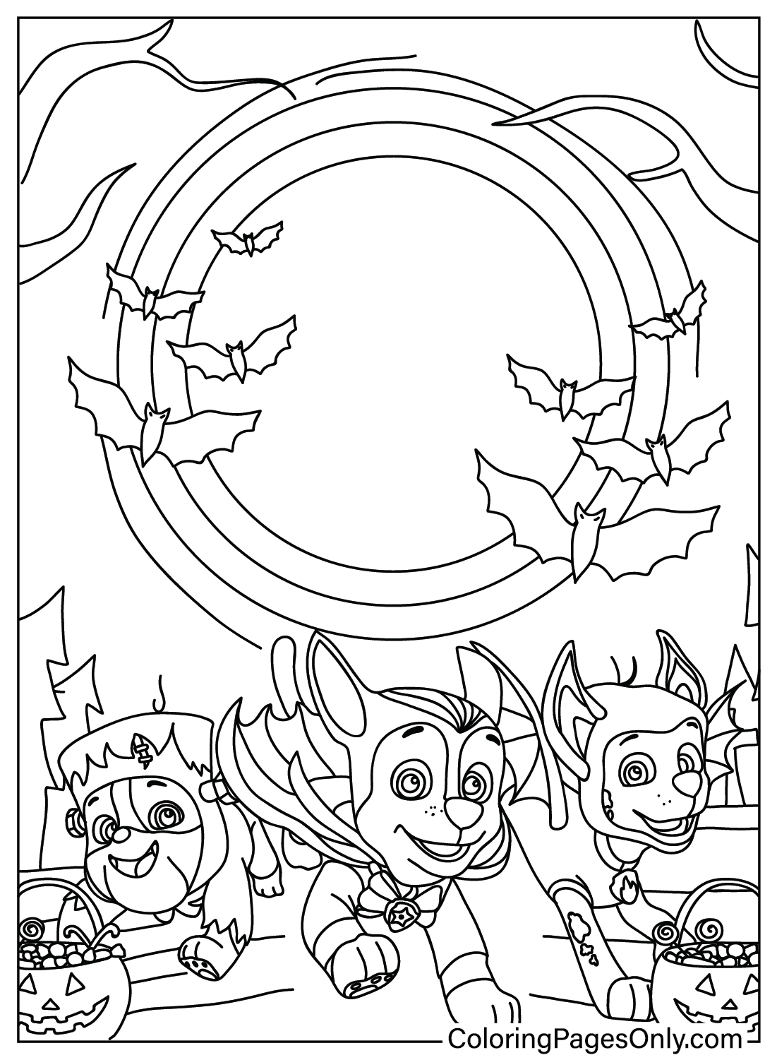 38 Paw Patrol Halloween Coloring Pages Printable 5