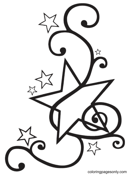 38 Shiny Star Coloring Pages Printable 9