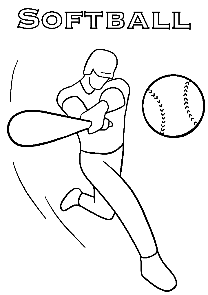 38 Softball Coloring Pages Printable 28