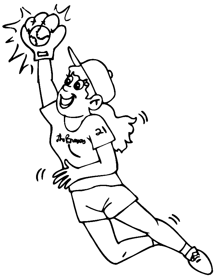 38 Softball Coloring Pages Printable 6