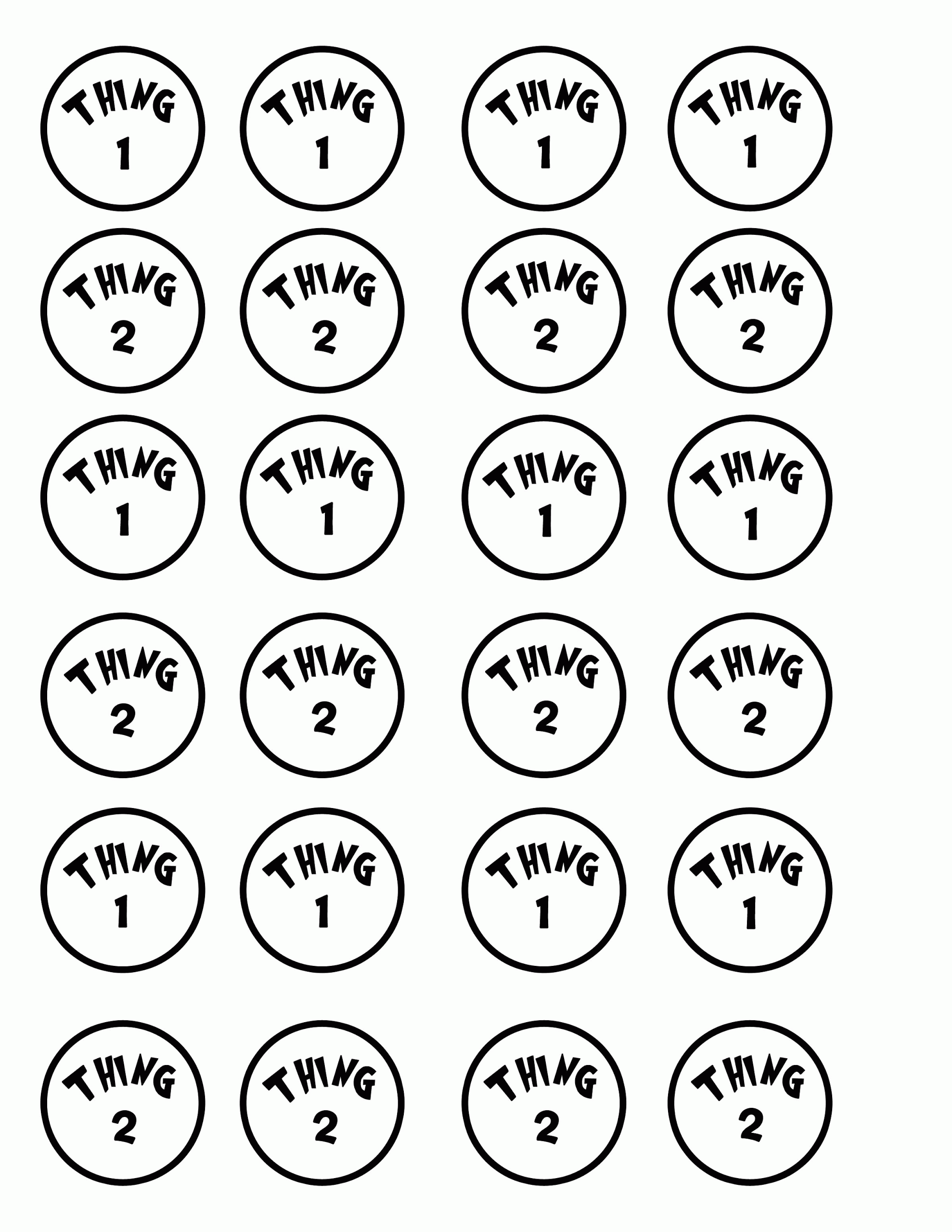 38 Thing 1 and 2 Coloring Pages Printable 2