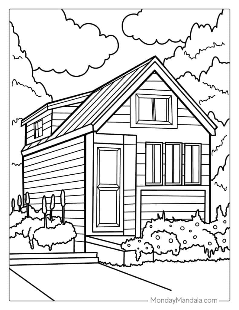 tiny house coloring pages printable jpg