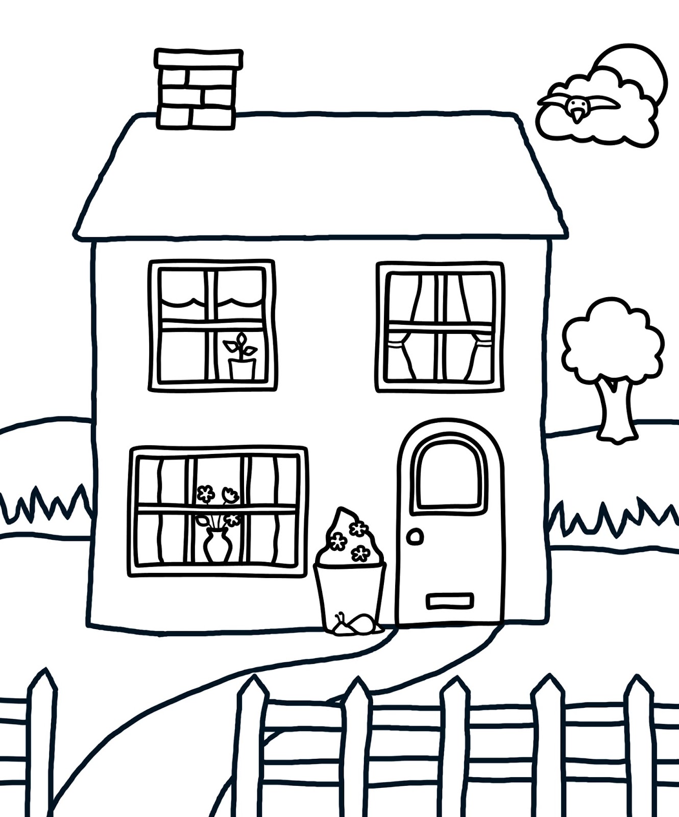 38 Tiny House Coloring Pages Printable 27