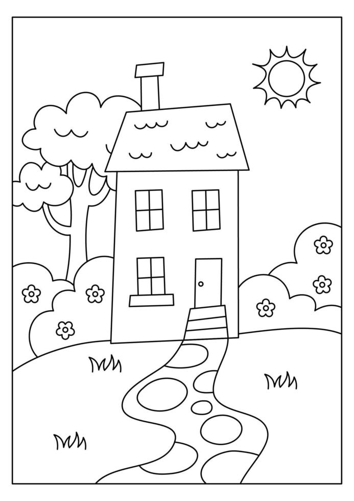 38 Tiny House Coloring Pages Printable 3