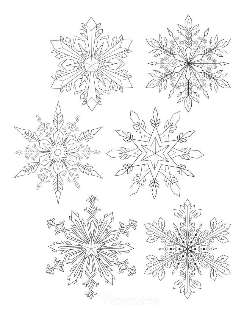 winter snowflake coloring pages printable jpg