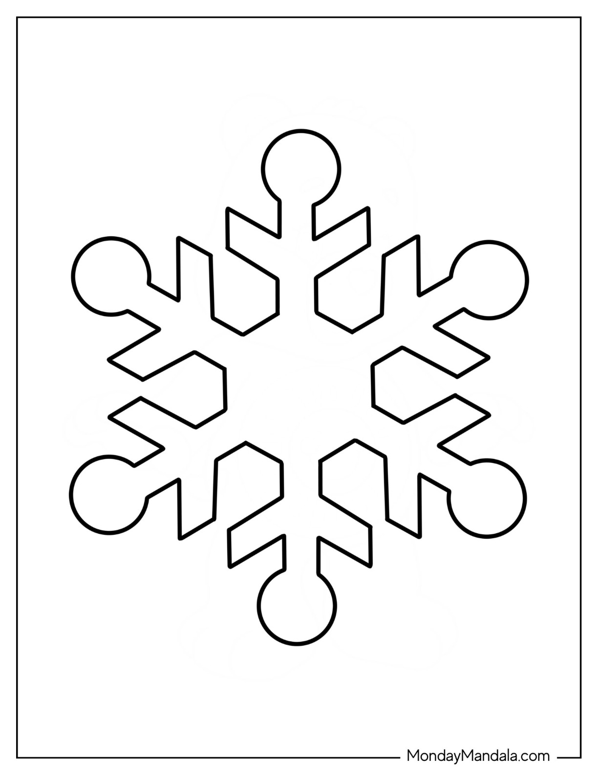 38 Winter Snowflake Coloring Pages Printable 4