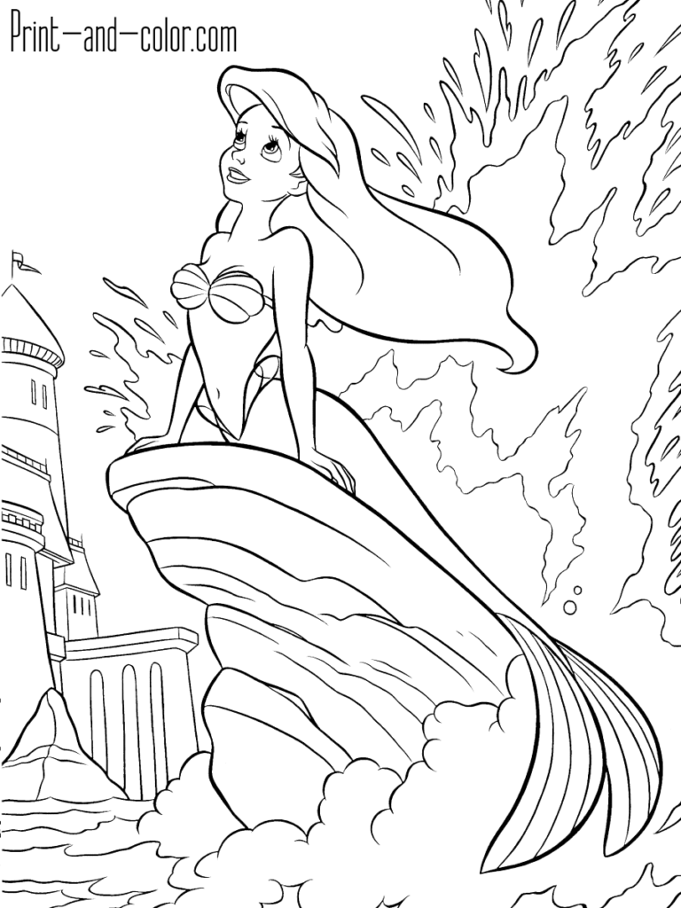 fun little mermaid coloring pages printable jpg