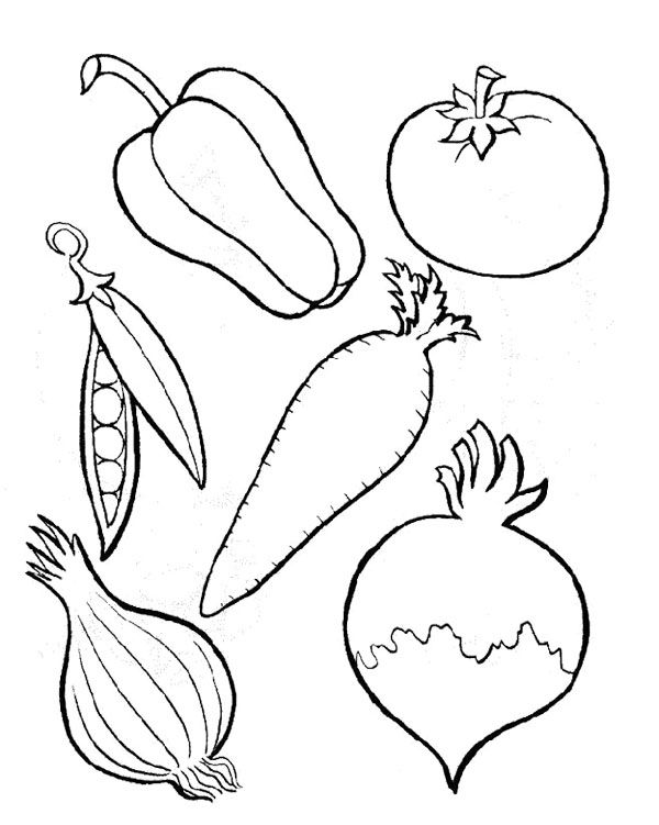 tasty vegetables coloring pages printable jpg