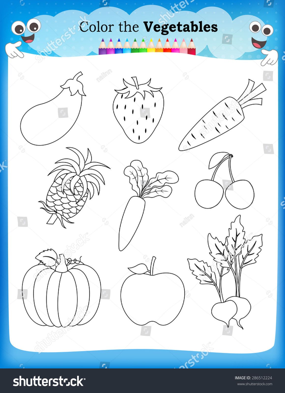 39 Tasty Vegetables Coloring Pages Printable 15