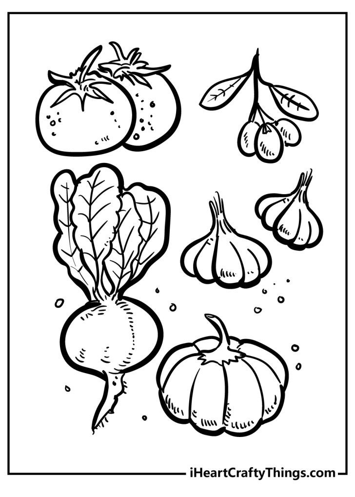 tasty vegetables coloring pages printable jpg