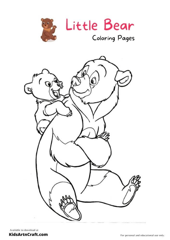 little bear coloring pages printable jpg