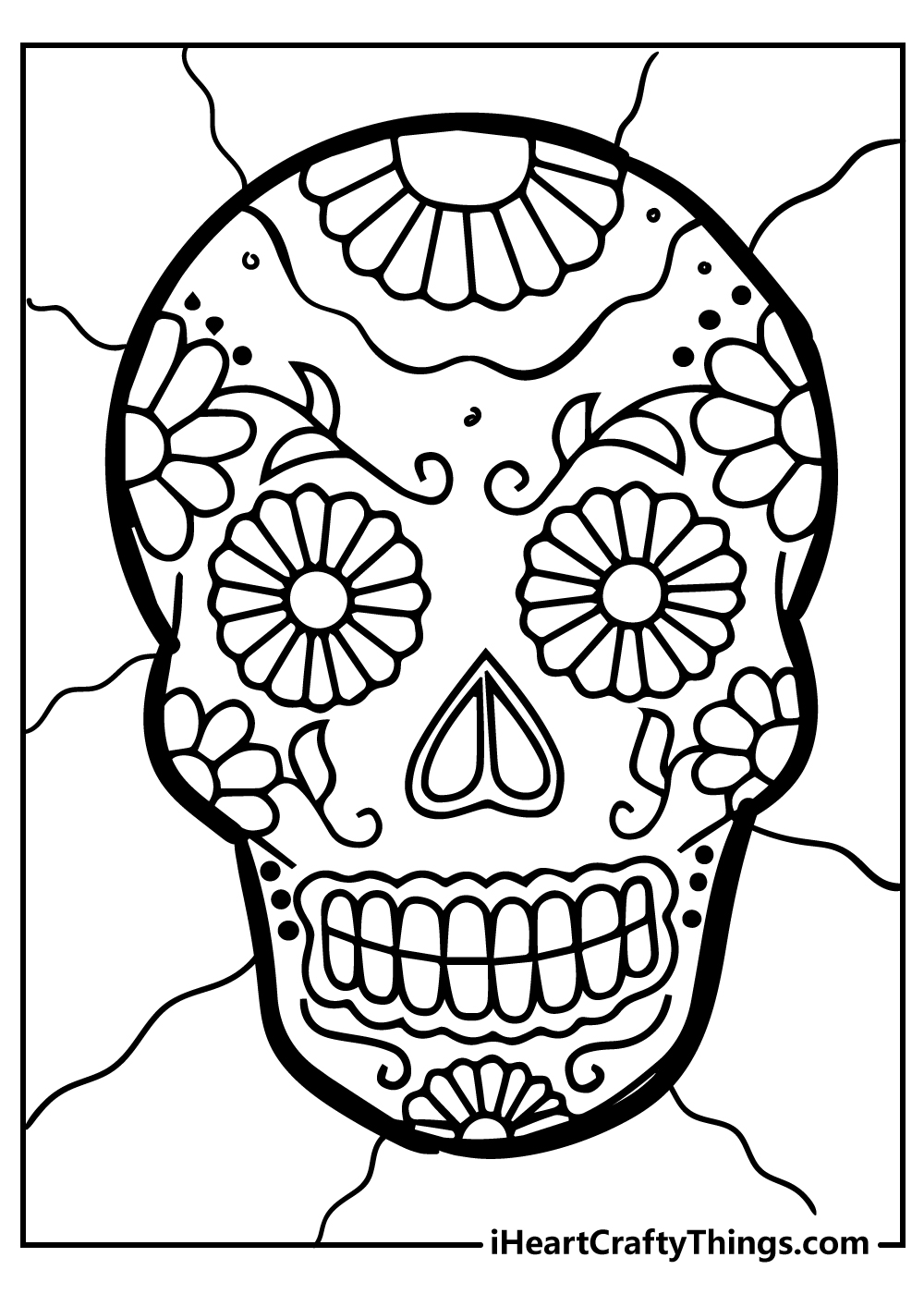 97 Calavera (Sugar Skull) Coloring Page Printable 14