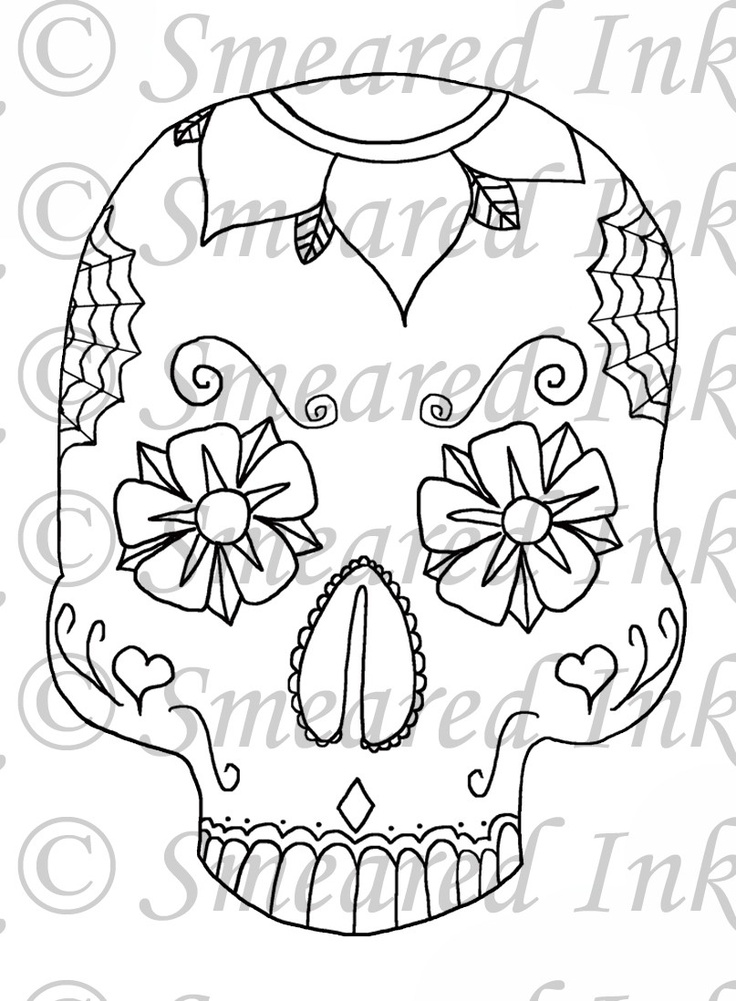 97 Calavera (Sugar Skull) Coloring Page Printable 15