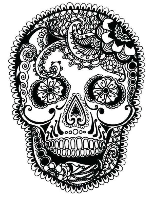 97 Calavera (Sugar Skull) Coloring Page Printable 2