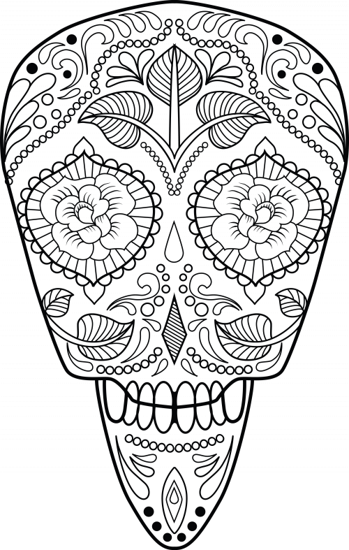 97 Calavera (Sugar Skull) Coloring Page Printable 21