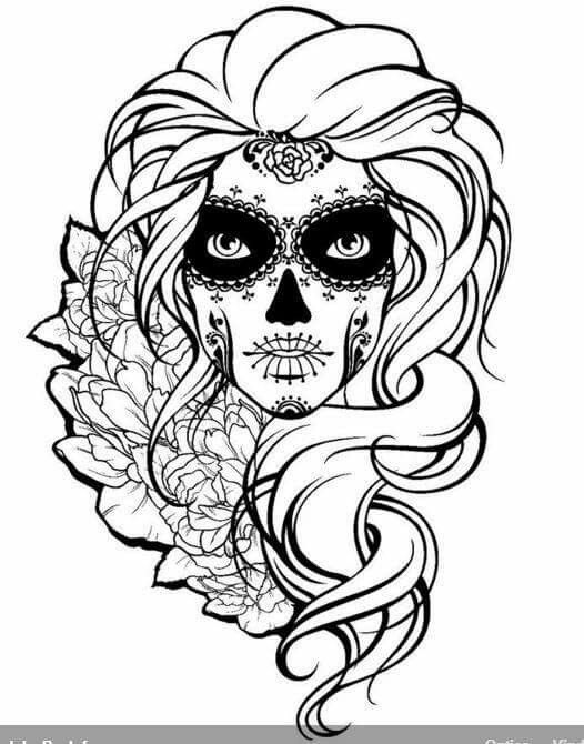 97 Calavera (Sugar Skull) Coloring Page Printable 22