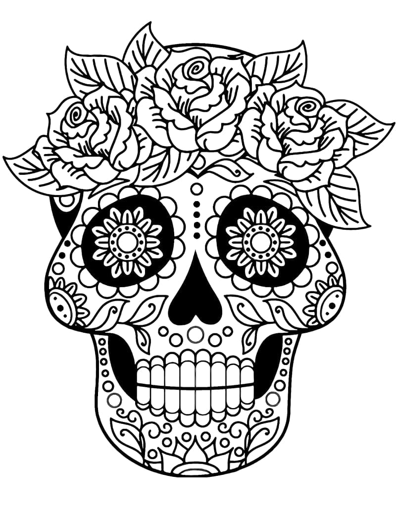 97 Calavera (Sugar Skull) Coloring Page Printable 23